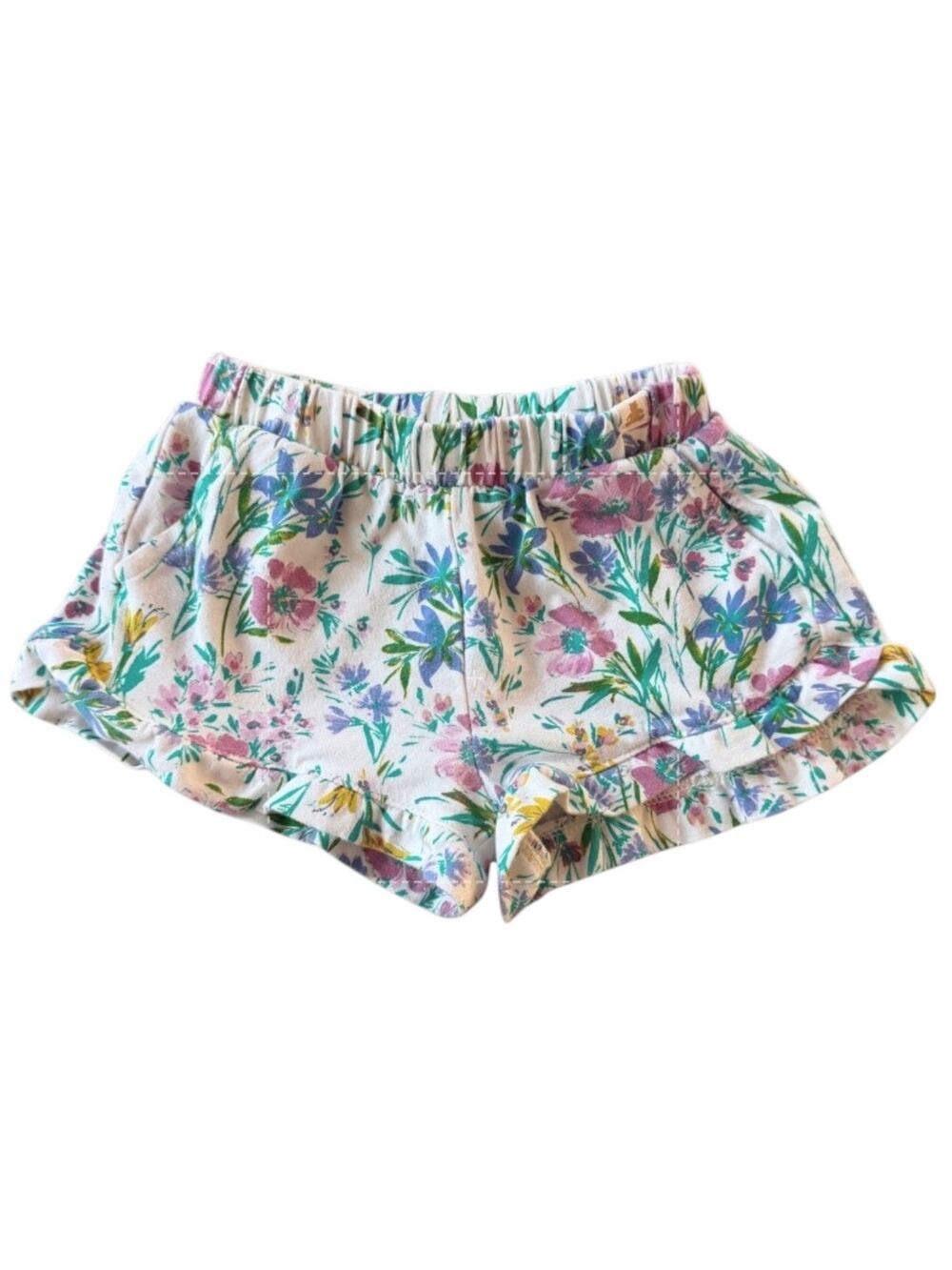 Baby Gap Floral Ruffle Shorts 3-6M Wildflower Print Cotton